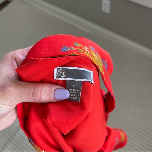 Chelsea28 Ruffle Fit & Flare Twist Back Dress Red - Picture 5 of 7